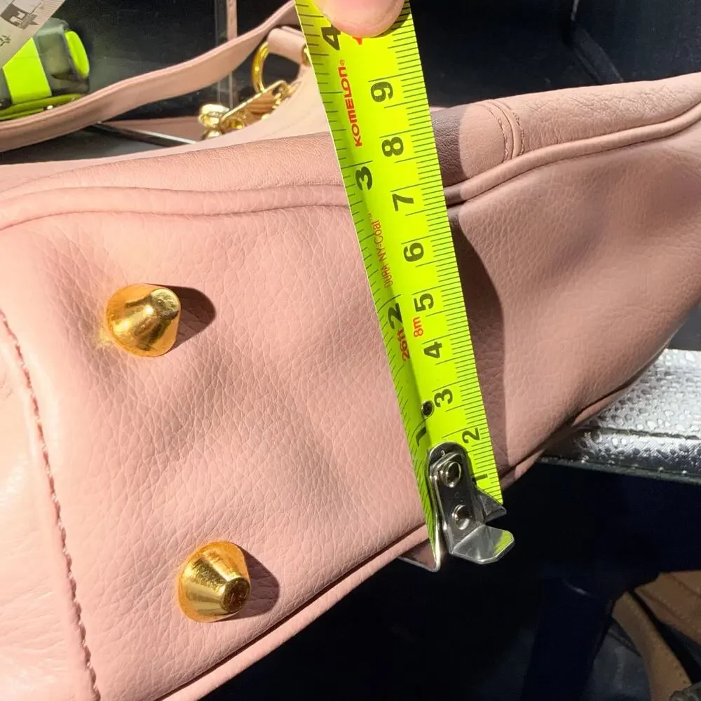 Stone Mountain Pink Leather Hobo Shoulder Bag Wallet Set Gold Hardware